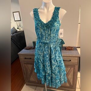 NWT signature by Robbie Bee blue printed dress